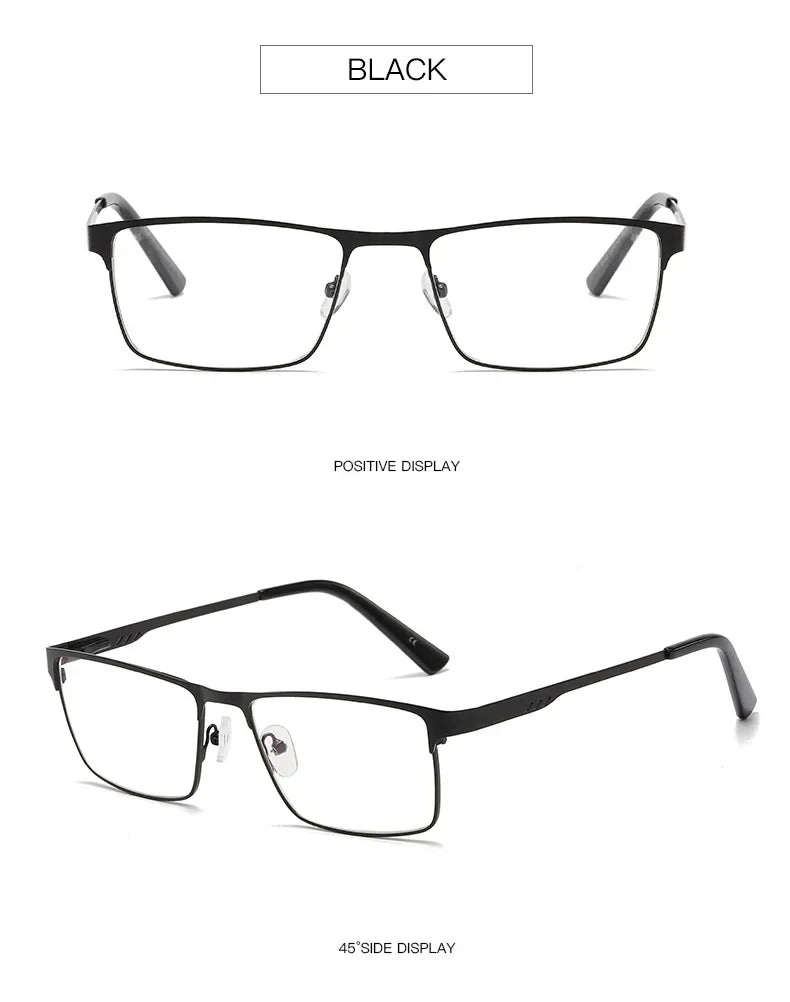 Square Metal Large Frame Reading Presbyopia Glasses for Men Women Vintage High Quality Far Sighted Eyeglasses +1.0 +1.25 To +6.0