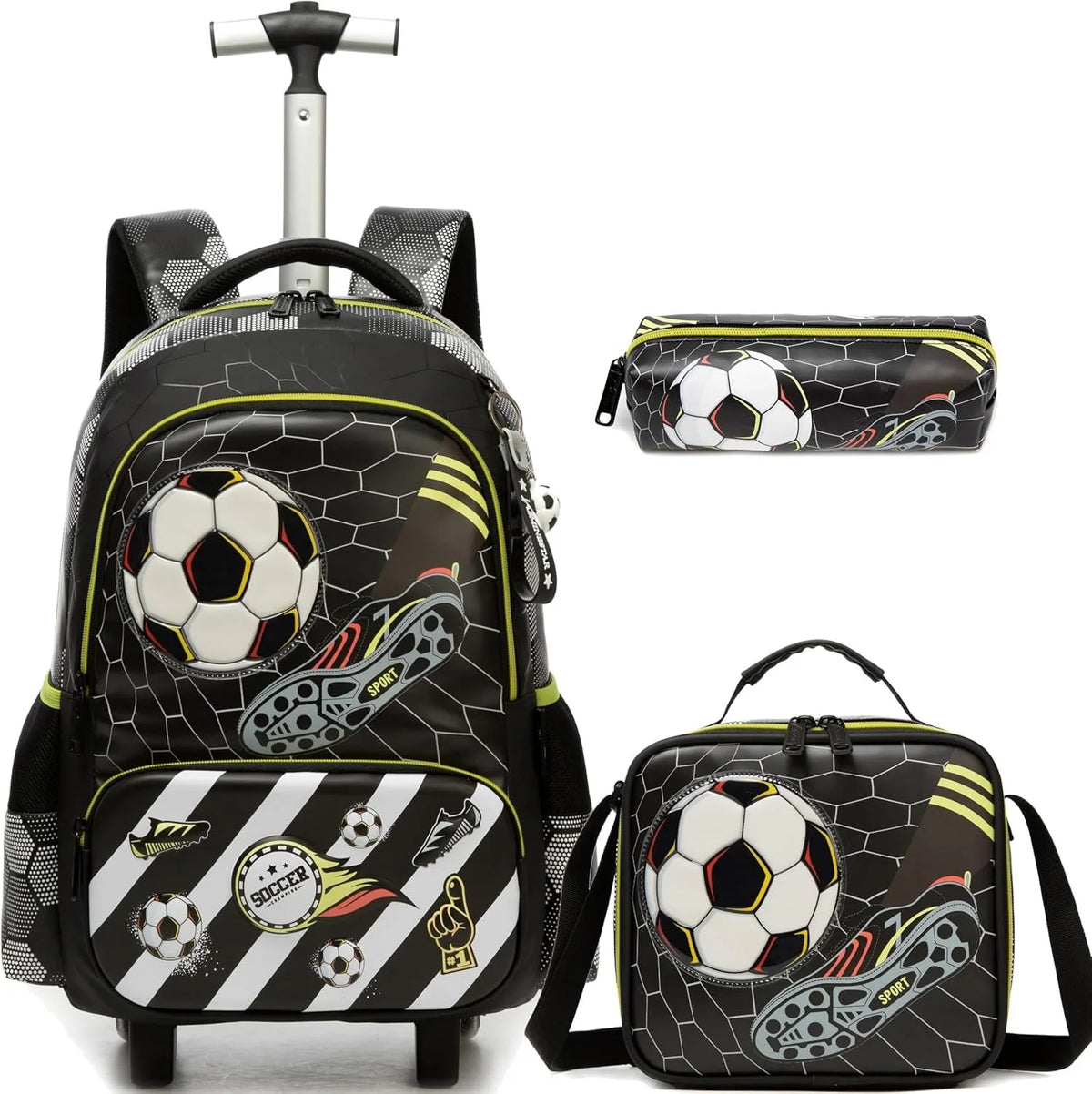 School Backpack for Boy Kids Trolley Bags with Wheels Girls Travel Carry on Backpack Lightweight Bookbag Back to School Supplies