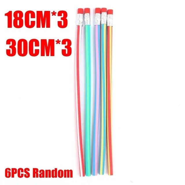 Colorful Magic Bendy Flexible Cute Soft Pencil with Eraser Stationery Kids Student Colored School Office Supply Creative Novelty