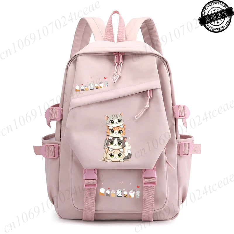 Back To School Anime School Backpack for Students Kawaii Cat Design Daily Bagpack Anime Backpacks for Girl Sport School Bag