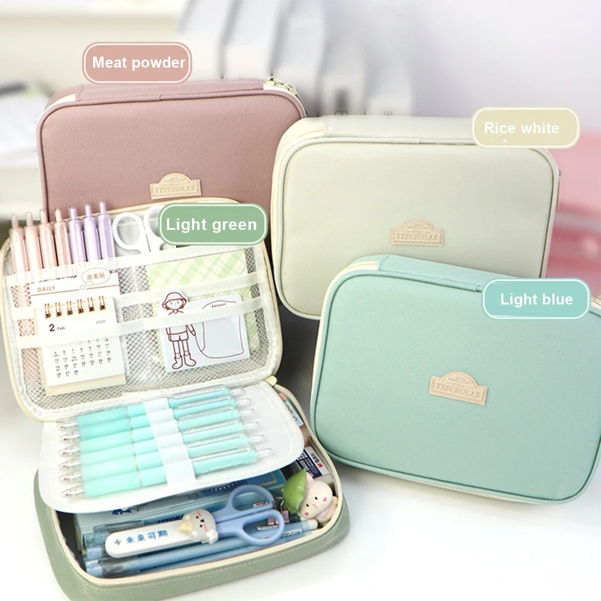 Simple style pencil case, large capacity pencil bag, small piece storage bag, student stationery organizer back-to-school season