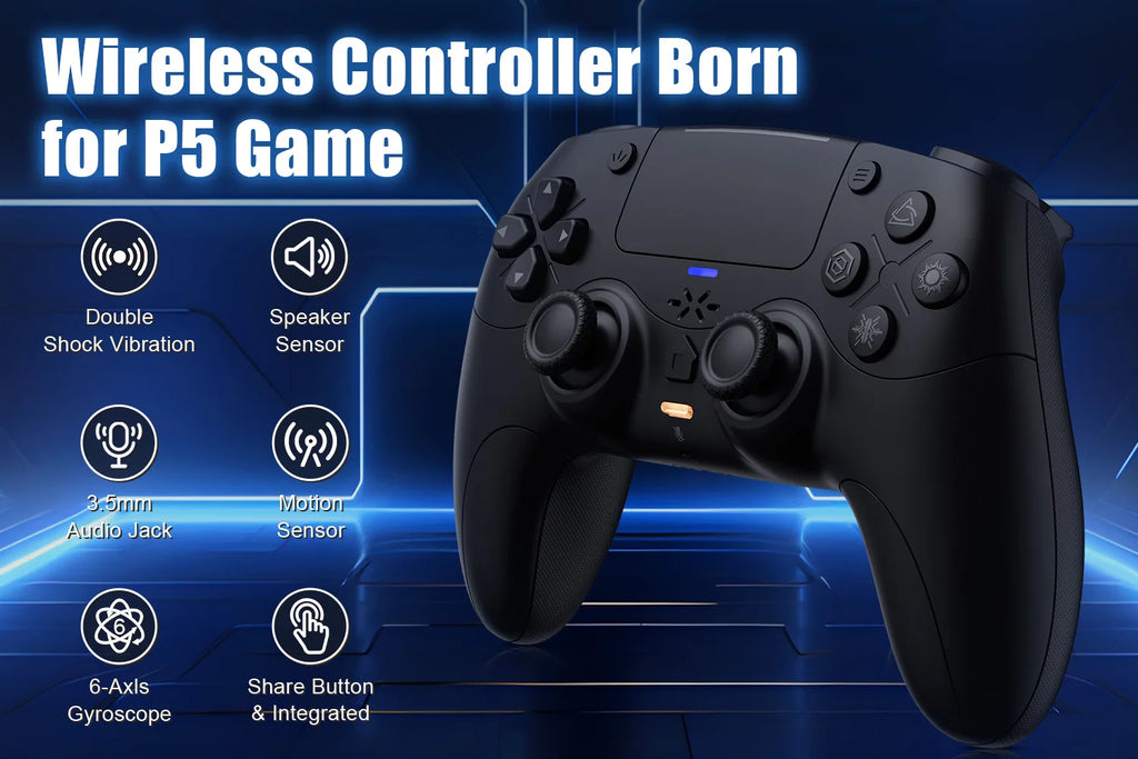 Manette sans fil compatible PS5 avec vibration