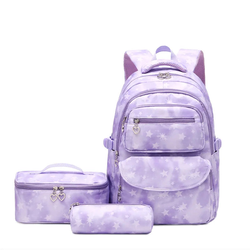 School Bag for Girls Youth Stitch Backpack 3 Pcs/Set Children Book Bag Waterproof School Pencil Case Mochila 2025 Lunchbox