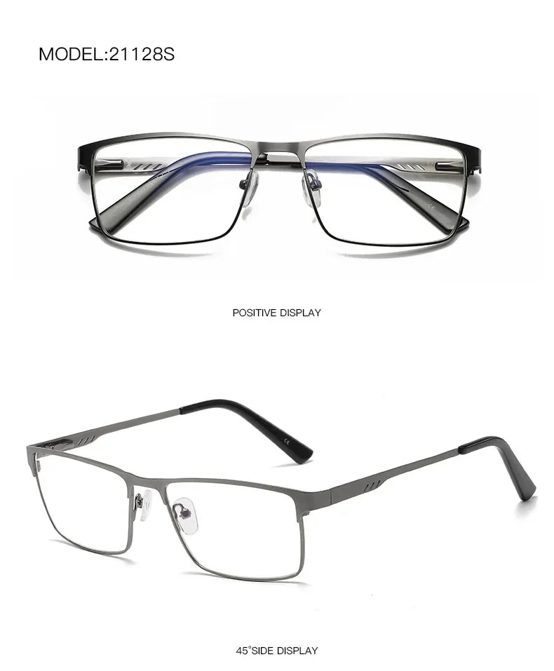 Square Metal Large Frame Reading Presbyopia Glasses for Men Women Vintage High Quality Far Sighted Eyeglasses +1.0 +1.25 To +6.0
