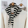 Striped Design Knit Triangle Shawl Multifunctional Wear Knitted Texture Shoulder Wrap Scarf Lightweight Fabric Knitted Cape Wrap