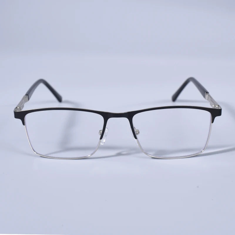 Anti Blue Light Men Reading Glasses Metal Full Frame Business Eyeglasses For Men Square Double Color Reading Eyewear +100+150