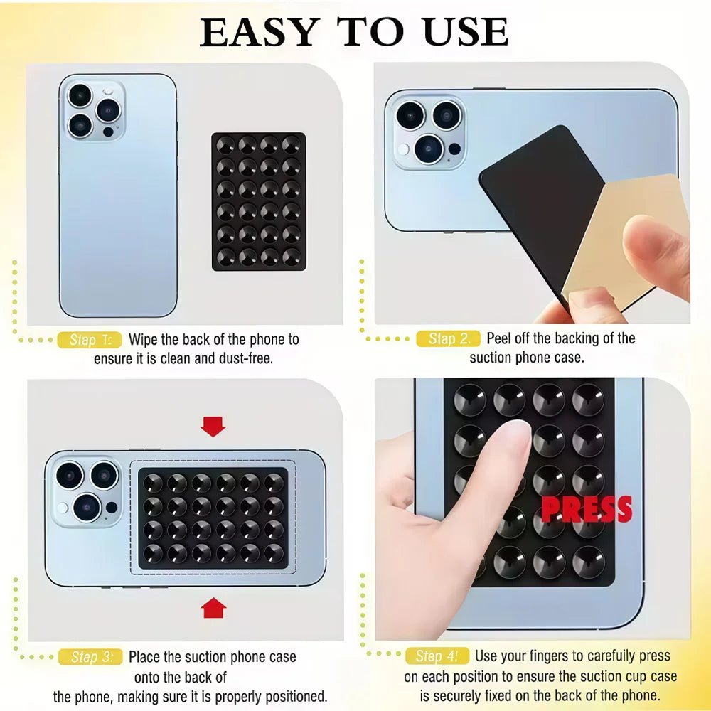 3M Adhesive Backing Candy Color Silicone Suction Phone Case Mount Non Slip Suction Cup Phone Stand Holder For Selfies and Videos