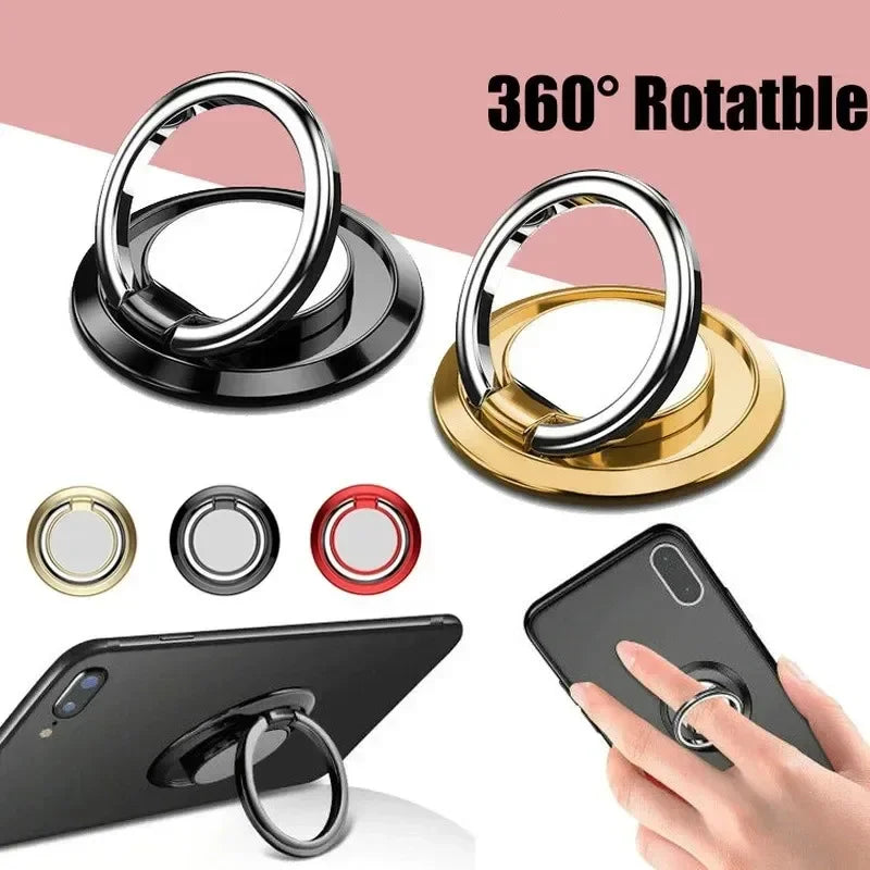 Mini Finger Ring Holder Stand Grip 360 Rotating For Mobile Phone Car Magnetic Mount Phone Back Sticker Pad Unniversal Bracket