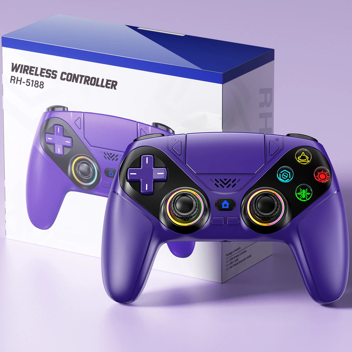 Controller For Playstation 5 PS5/PS5 Pro/Slim/PC Gamepads W/Hall Effect RGB Wireless Game Control Joystick Marco/Turbo Program