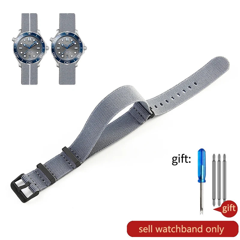 60's French Army Watch Strap for Nylon Watchband for Rolex Seiko Tudor Rolex Black Green Water Ghost Omega Woven Watch Band