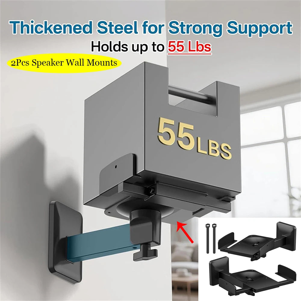 Double Clamp Speaker Wall Mount Surround Sound HIFI Adjustable Angles Wall Bracket For JBL Rack Holder Stand Speaker Accessories