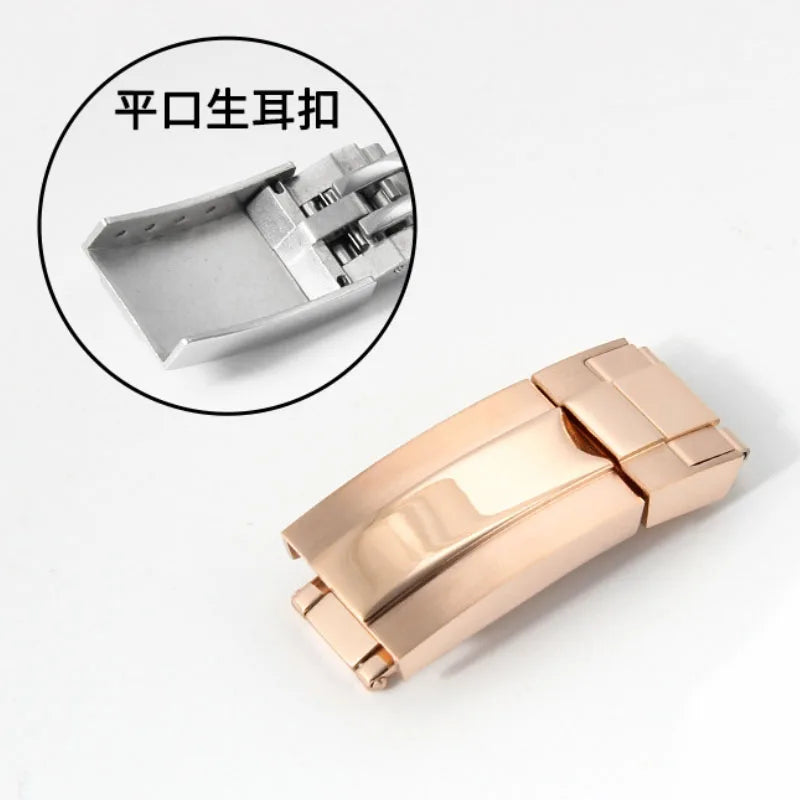 9mm Watchband Clasp for Rolex Submariner GMT Master Daytona Button Stainless Steel Solid Buckle 16mm 18mm Watches Accessories
