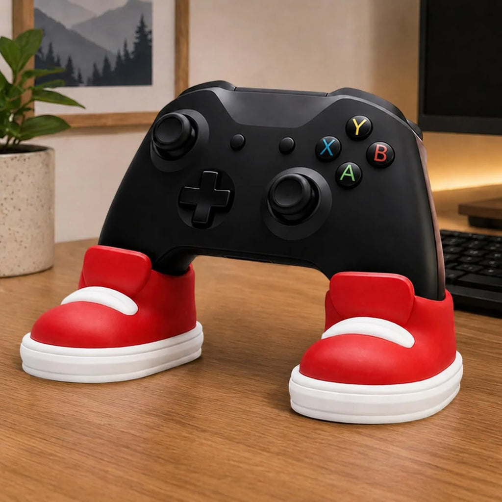 Game Controller Fun Stand - Colorful Shoe-Shaped Holder, Compatible with PS4, PS5, Xbox Controllers, Desktop Decoration